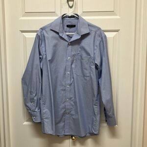 Tommy Hilfiger button down dress shirt regular fit-non iron cotton, blue, 15 1/2